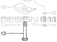 Arandela de tornillo de cabeza hexagonal del soporte del cojinete del soporte de la caja de cambios. Porsche 993 C4 / 993 C4S / 993 Turbo MANUAL - 90008307409