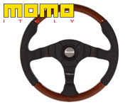 Steering wheel dark fighter wood - Momo