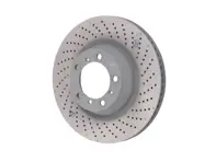 后制动盘转子，钻孔式一体式，350x28mm。保时捷 997 TURBO / 997 GT3 - 99735240502, 99735240602 - PRL39977, PRR39978