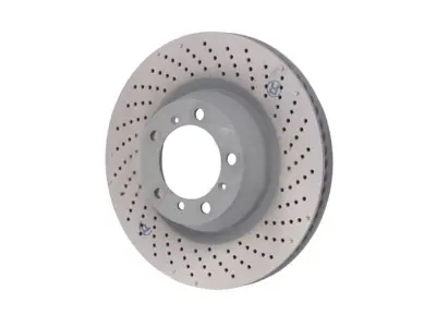 后制动盘转子，钻孔式一体式，350x28mm。保时捷 997 TURBO / 997 GT3 - 99735240502, 99735240602 - PRL39977, PRR39978