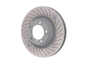 Disque de frein arrière monobloc percé et alvéolé, 350 x 28 mm. Porsche 997 Turbo / 997 GT3 - 99735240502, 99735240602 - PRL39977, PRR39978