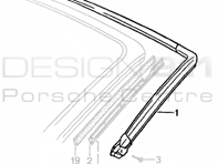 Front Windscreen Seal. Porsche 968 Cabrio - 94155554610
