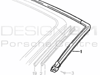 前挡风玻璃密封条。保时捷 968 Cabrio - 94155554610