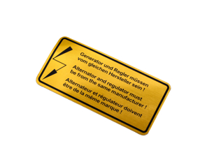 Adesivo Alternatore/Regolatore. Porsche 911/912/914 1965-73 - 90100650800 - 1601501806