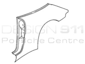 Achter 1/4 Paneel Turbo. Porsche 993 Turbo / C2S / C4S - 99350390102GRV, 99350390202GRV