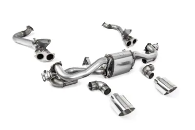 Milltek Sports Exhaust With GPF Bypass And Polished Trims. Porsche 718 Cayman GT4 / Boxster GTS 4.0L - 982254351B, 982254351L, 982254351AA, 982254351P, 982254351R, 982254350B, 982254350L, 982254350AA, 982254350P, 982254350R, 982251053F, 982251053H, 982251053K, 982251053E - SSXPO151
