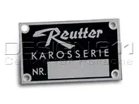 Reutter-Plakette 'Karosserienummer'. Porsche 356 - PSP70110200, PCG70110200