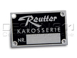 Distintivo Reutter, 'Karosserienummer'. Porsche 356 - PSP70110200, PCG70110200