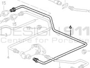 Bremssattel Bremsleitung. Hauptbremszylinder an hintere Kupplung. Porsche 944 Turbo - 95135503303