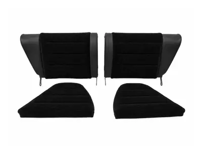 Achterbankset, zwart leer of kunstleer/corduroy. Porsche 911/912 F-model 1965-1973