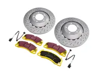 FRONT Sports Brake Disc and Pads Set. Porsche 718  Boxster Spyder / 718 Cayman GT4 - 98135140580, 98135140581, 98135140680, 98135140681, 9GT615301N, 9GT615302N, 99135194702, 99135194704, 9GT698151T, 9GT698151G, 99160918180, 9GT907637