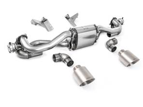 Milltek GPF-Back Valved Exhaust System With Brushed Titanium GT-115 Tailpipes. Porsche 718 Boxster / Cayman / GT4 2020>> - 982251053F, 982251053H, 982251053K, 982251053E, 982251053D, 982251053G - SSXPO191