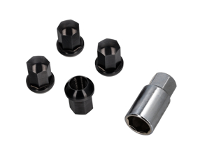 Cerraduras de rueda con llave, Aluminio en acabado negro. Porsche 911/964/993/944/968/928/924 - 9210110S, 99336105700