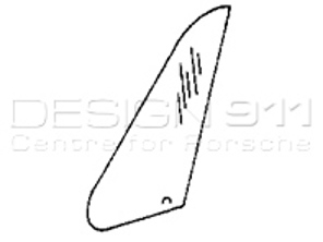 Front 1/4 Window Lightweight Polycarbonate Glass, Green. Porsche 911 F / G 1968-89 - 9112 00C, 9112 00G, 911200C, 911200G