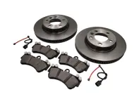 前刹车片和刹车盘套装。适用于保时捷 Cayenne 955 V6 - 95535140141, 95535140241, 95535193908, 95561236502