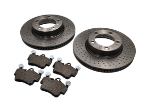 VOOR Remblokken en remschijf. Pakket Porsche 997 C2/ C4 - 99635140501, 99635140601, 99635140502, 99635140602