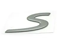S - Badge, en titane métallisé. Porsche 986 Boxster S - 98655924301, 986559243009A4, 986.559.243.01, 986.559.243.00.9A4
