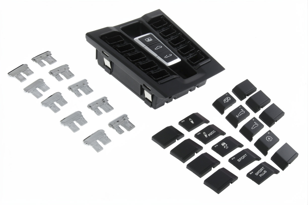 Commande combinée de la console centrale, noir mat/chrome brillant. Porsche 991.1 / 991.2 911 Coupé 2012-2019 - 99161395707DML