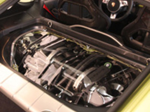 Transparent-Motor-Hood for Porsche Cayman 987 Makrolon Version - 98751321101, 98755103901