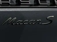 Rear badge MACAN S, in Black (matt). Porsche Macan II / Macan II S - 95B044815710K1, 95B04481571