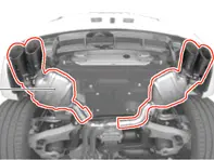 Sport Exhaust System. Porsche Macan S / Turbo RHD Cars - 95B04420021, 95B04420022