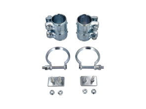 Montage avec colliers en titane pour échappement arrière Porsche 986 Boxster - 99611111001, 99611120900, 99611331101, 90038000501 - 94.210KIT, 94210KIT