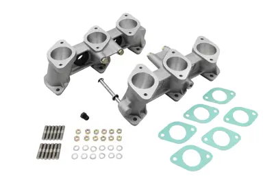 PMO Induction 40x36mm Einlasskrümmer Set für 40mm Vergaser. Porsche 911 2.7ltr / 3.0ltr Small Port CIS Zylinderköpfe - PM-O906-0