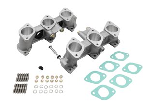 Set collettore di aspirazione PMO 40x36mm per carburatori da 40mm. Testate cilindri CIS Porsche 911 da 2,7 litri / 3,0 litri a porta piccola - PM-O906-0