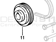 Poelie voor schottenpomp. Porsche 928 82-84 - 92834744108, 92834744112