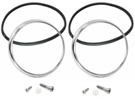 Juego de embellecedores de faros (cromados). Porsche 911/964 - 91163114101, 91163114100