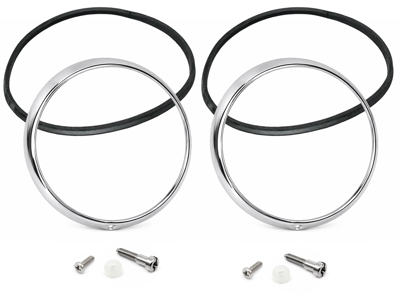 Headlamp bezel cover (in Chrome) set. Porsche 911 / 964 - 91163114101, 91163114100