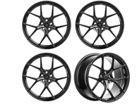 Ensemble de jantes en alliage Titan 7 Forged T-S5 à 5 branches séparées et à verrouillage central, noir machine, 20 po. Porsche 991 GT3 - TS502090052CLMB, TS502012045CLMB