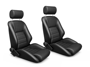 Nürburgring R Bucket Seats, Black Leather, SET OF 2. Porsche 356 / 911 / 912 / 964 1950–94