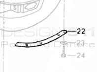 Tira de sujeción del parachoques delantero. porsche 965 turbo - 96550503301, 96550503401