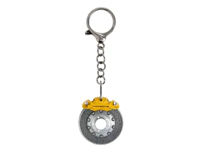 Porsche Brake Disc Key Chain, Yellow. - WAP0503700PSAB