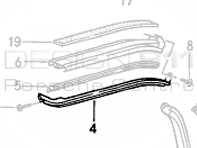 Cabriolet-Verdeckdachdichtung quer. Porsche 944 - 94156138710, 94156138810