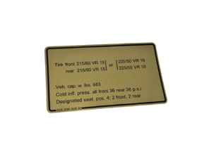 Reifendruckaufkleber. Porsche 928 US-Modelle 1980-84 - 92800650800 - PAKRB