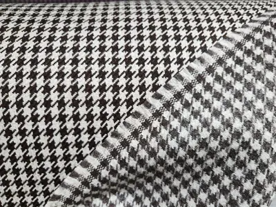 Pepita Porsche Houndstooth classic fabric, Brown / White