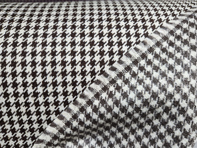 Pepita Porsche Houndstooth classic stof, Bruin/Wit