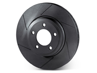 Slotted brake disc rotor, Rear. Porsche 987/981/718 Boxster and Cayman - 98735240101