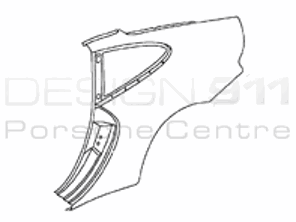 Heck 1/4 Verkleidung Coupe Porsche 996 C2 / C4 / GT3 MKI - 99650396105GRV, 99650396205GRV