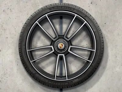 911 Turbo S da 20/21 pollici, cerchi in lega neri e pneumatici invernali originali Porsche - 992044603AB