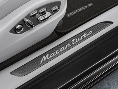Side Sills Trims in Carbon with Logo. Porsche Macan - 95B04480090, 95B04480091, 95B04480092