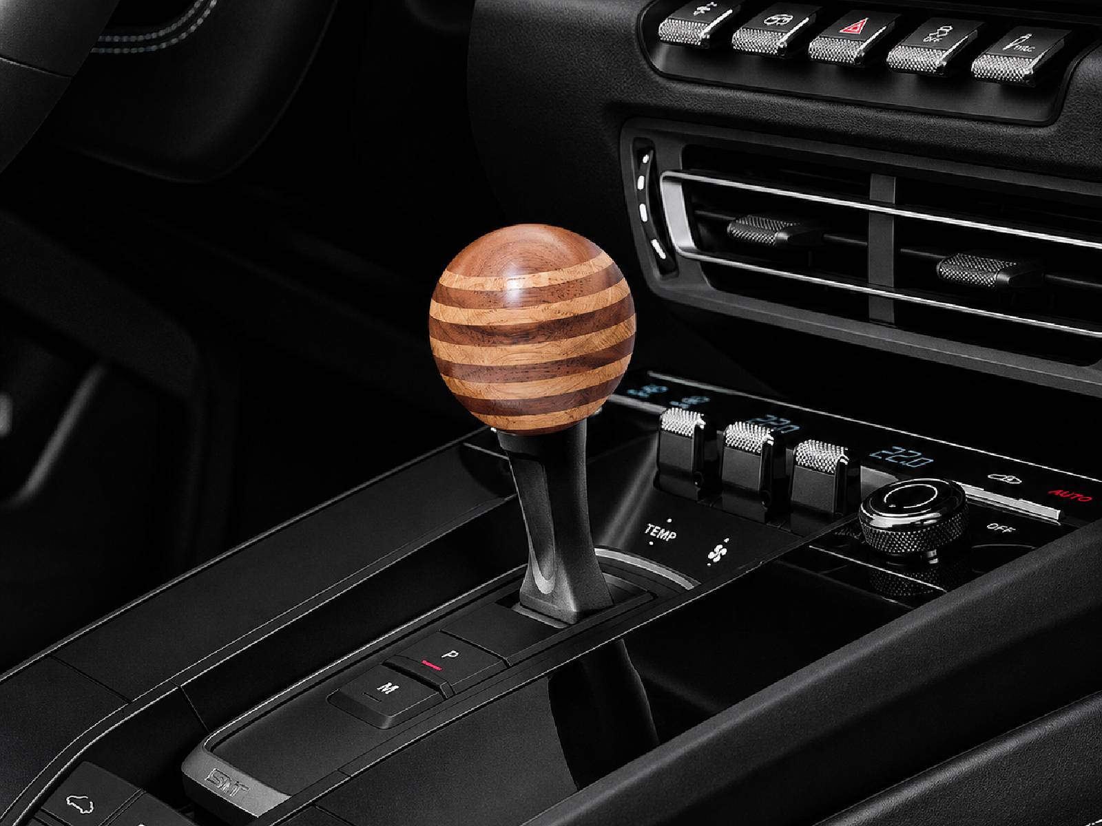 Tribute Shifter with Black Cerakote Shaft. Porsche 992 PDK