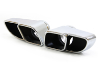 DesignTek Auspuff-Endrohre Twin Square Design, 70mm, POLIERT für Porsche 997 Turbo - 99711125101, 99711125102, 99711125201, 99711125202