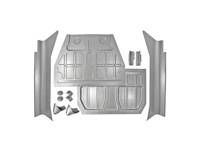 地板和摇臂板套件。保时捷 356A / 356B T5 - 64450100205, 64450105003, 64450105004, 64450100206, 64450100207, 64450106900, 64450107000, 64450104900, 64450154005, 64450101700, 64450101800, 64450101706, 64450101806 - PP118A, PP119, PP120L, PP120R, PP121, PP122