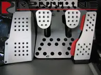 Jeu de pédales Rennline en aluminium 4 pièces perforées. Porsche 996/997/986/987/Caïman - P452119, P45.21.19