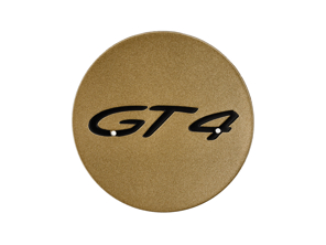 轮毂盖 - “GT4” 标志 - 金色高光。保时捷 718 (982) Cayman GT4