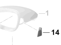 Door mirror warning light. Porsche 971 Panamera RHD - 971953039E, 971953040E - MP00233, MP00235