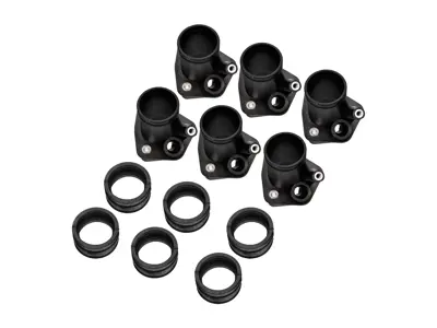 Intake manifolds & rubber sleeves Set of 6 . Porsche 993 C2 / 993 C4 / 993 Turbo - 99311071250, 96411068703, 99311068300, 99311068782, 99311071201, 96411068701, 99311068751 - 993 110 712 50